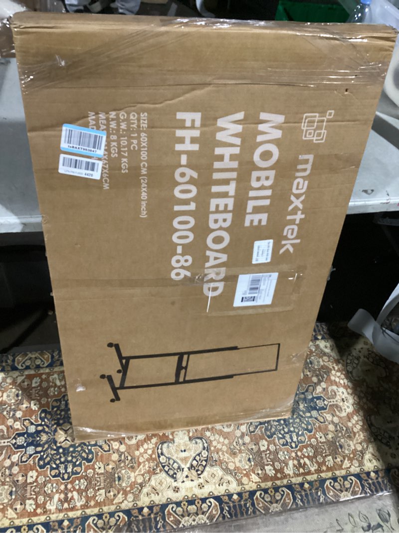 Condition photo showing Good Condition for maxtek Magnetic Mobile White Board, 40 x 24 Double Sided Dry Erase Board Rolling Whiteboard, Aluminum Frame Standing Whiteboard on Wheels for Home Office Classroom (40 x 24 Black) Black 40 x 24 inch