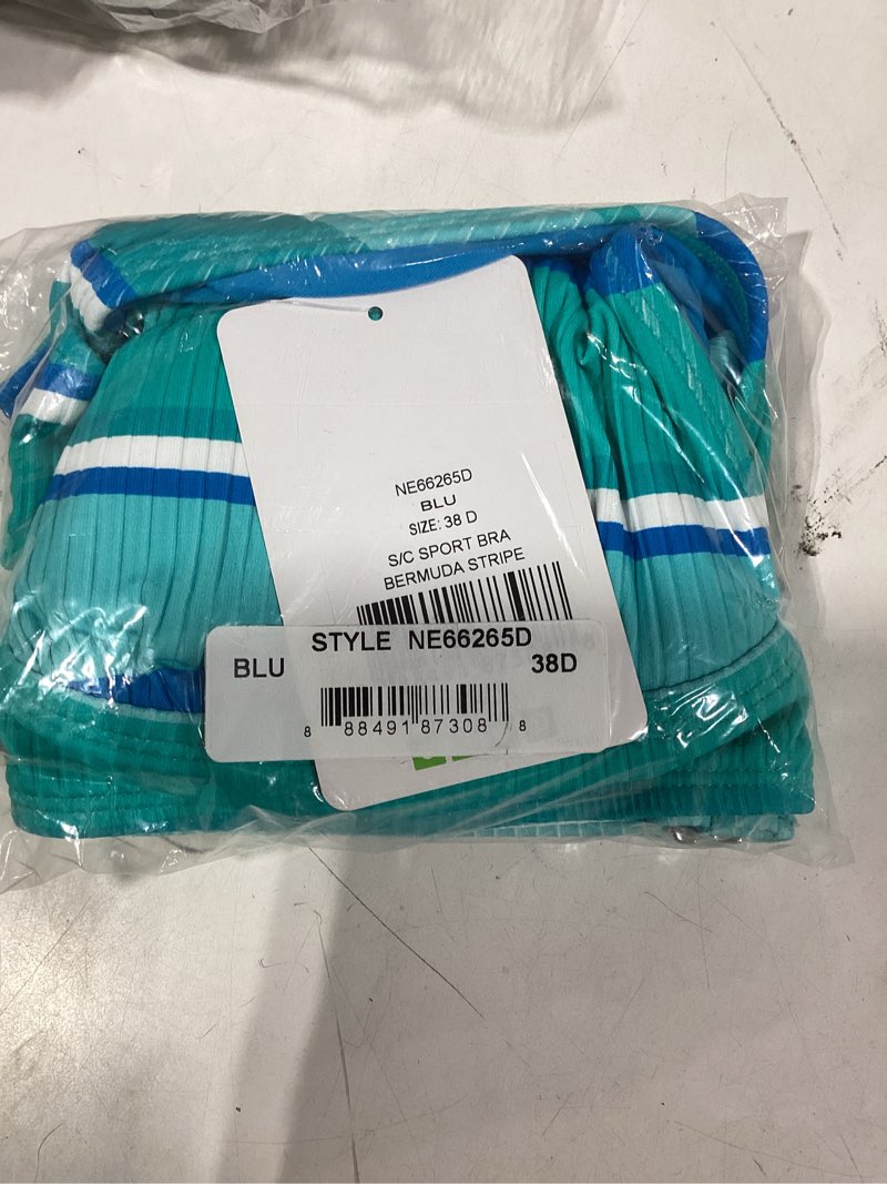 Next Women's Standard Bermuda Stripe Sport Bra Blue