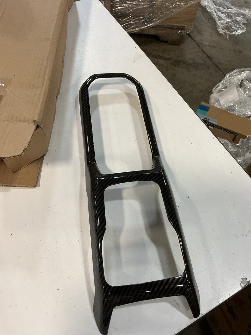 Condition photo showing Good Condition for rt-tcz carbon fiber center console gear shift panel trim cover 4wd four wheel drive cup holder panel trim cover decoration interior accessories for jeep wrangler jl jlu & gladiator jt 2018-2024 carbon fiber grain