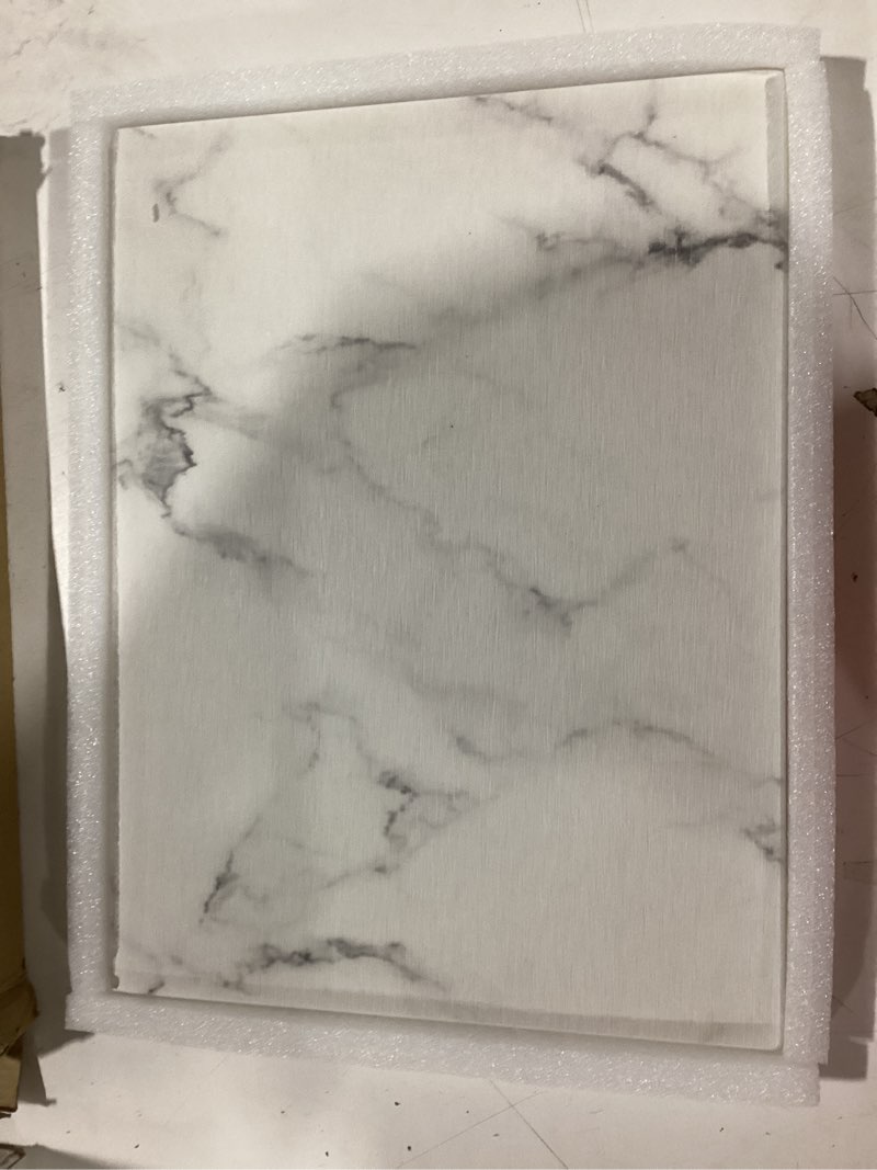 Condition photo showing New/Like New for Large Stone Drying Mat for Kitchen Counter, 24"x16" Collapsible Quick Dry Dish Drying Mat, Water-Absorbent Marble Diatomaceous Earth Mats for Bottles Cups Dishes, Match Any Countertop White 24" x 16"