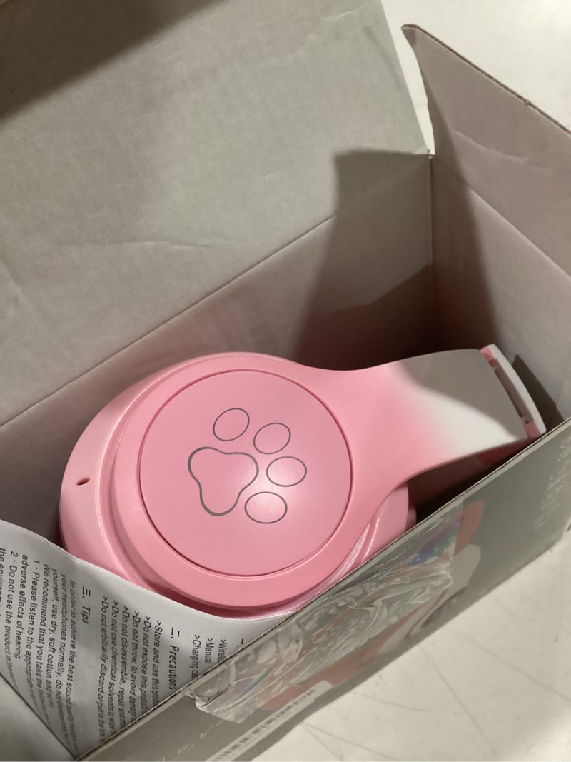 Condition photo showing Good Condition for KORABA Cat Ear Kids Headphones Bluetooth, LED Light up Wireless/Wired Mode Over Ear Headphones with Build in Microphone for School/Travel (Pink)