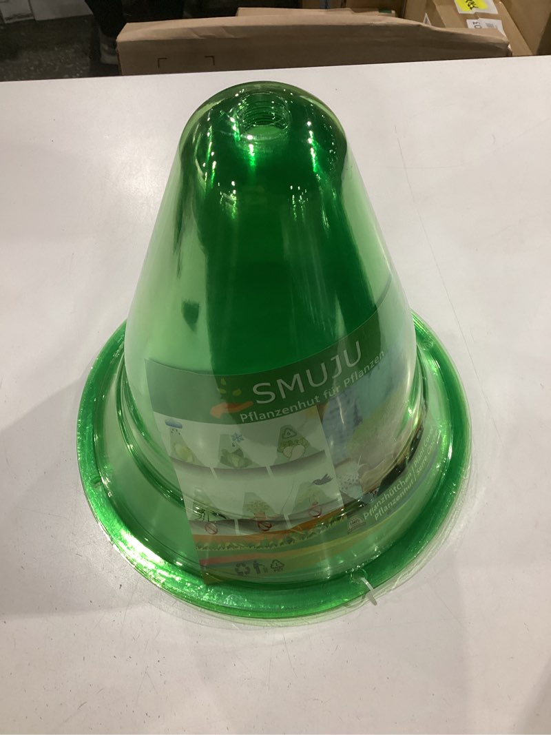Condition photo showing New/Like New for ?10 pieces? garden cloches for plants, large plant covers plant protectors transparent bell jar cloches to protect plants from birds, slugs, frost, freeze weather, 10.6" d x 9.5" h, green large 10 pieces