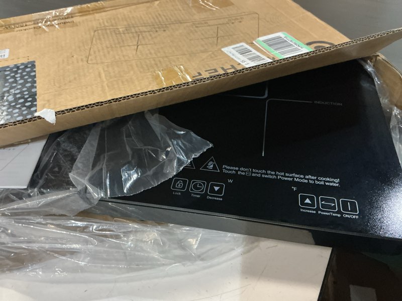Condition photo showing Good Condition for amzchef portable-induction-cooktop-2-burner-etl-certified: 18 power & 20 temperature levels induction burners 1800w, independent control,10-hour timer, safety lock, low noise electric cooktops black