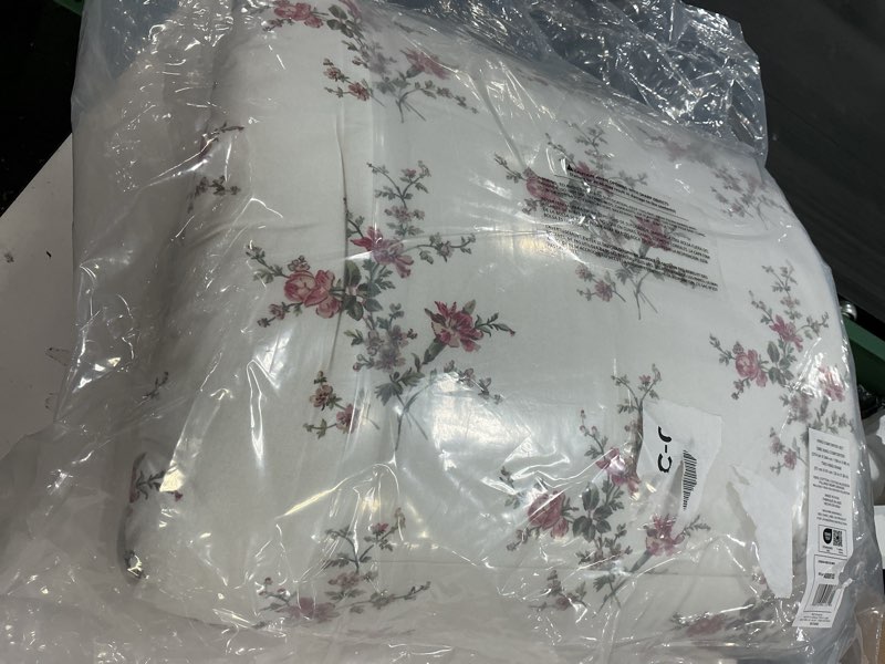 Condition photo showing New/Like New for Laura Ashley - King Comforter Set, Reversible & Naturally Soft Cotton Flannel Bedding w/Matching Pil