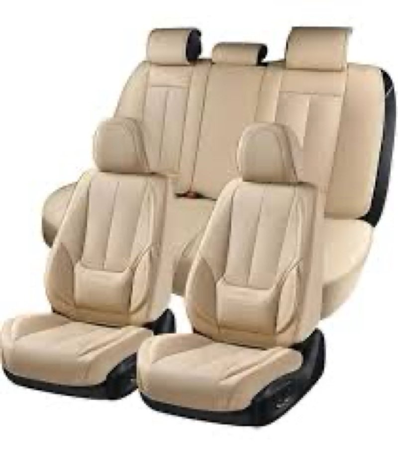 8ts - mingbron leather seat covers, car seat protector waterproof, seat covers full set, car seat protectors 5 seats, automotive seat covers fit for most cars beig&black made in china