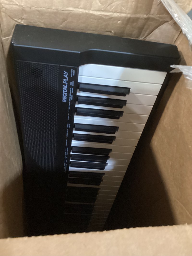 Condition photo showing As Is for alesis 88 key keyboard piano with 480 sounds, speakers, usb midi, carry-bag, stand, headphones, pedal and piano lessons for beginners recital play w/ accessories