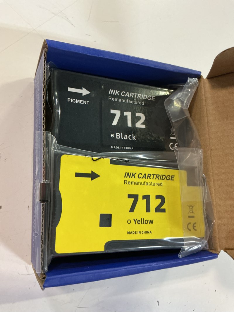 Condition photo showing Good Condition for 712 ink cartridges high yield replacement for 712xl combo pack, compatiable with designjet t650 t630 t230 t210 studio plotter printers (4 pack, 80-ml black + 29-ml cyan/magenta/yellow)