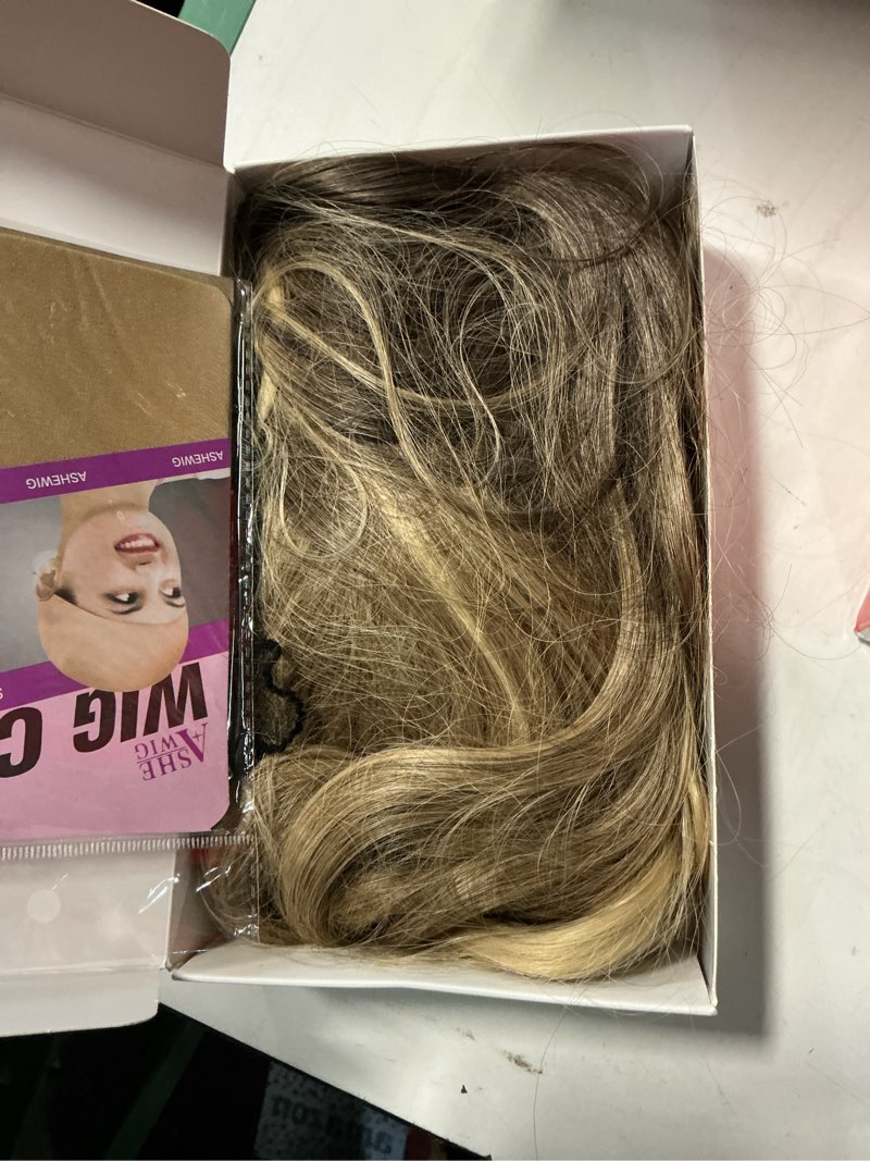Condition photo showing As Is for hmhifi long blonde wig for women 26inch wavy curly ombre blonde hair wigs synthetic hair replacement wig heat resistant hair wig for daily party use(26'' ombre blonde)