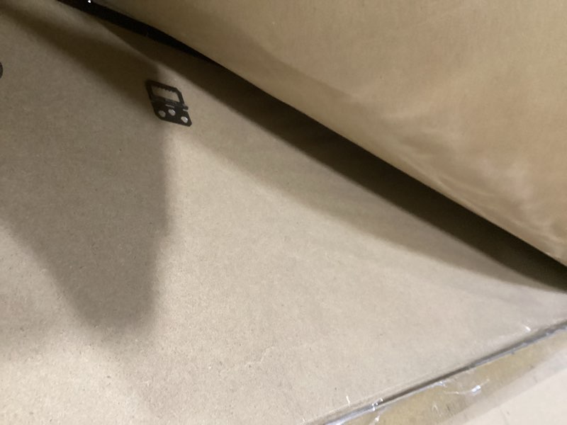 Condition photo showing As Is for americanflat 24x36 poster frame with polished front cover - slide-in photo frame with buildable molding - fusion collection - picture frames for wall display - black 1 pack 24x36 black