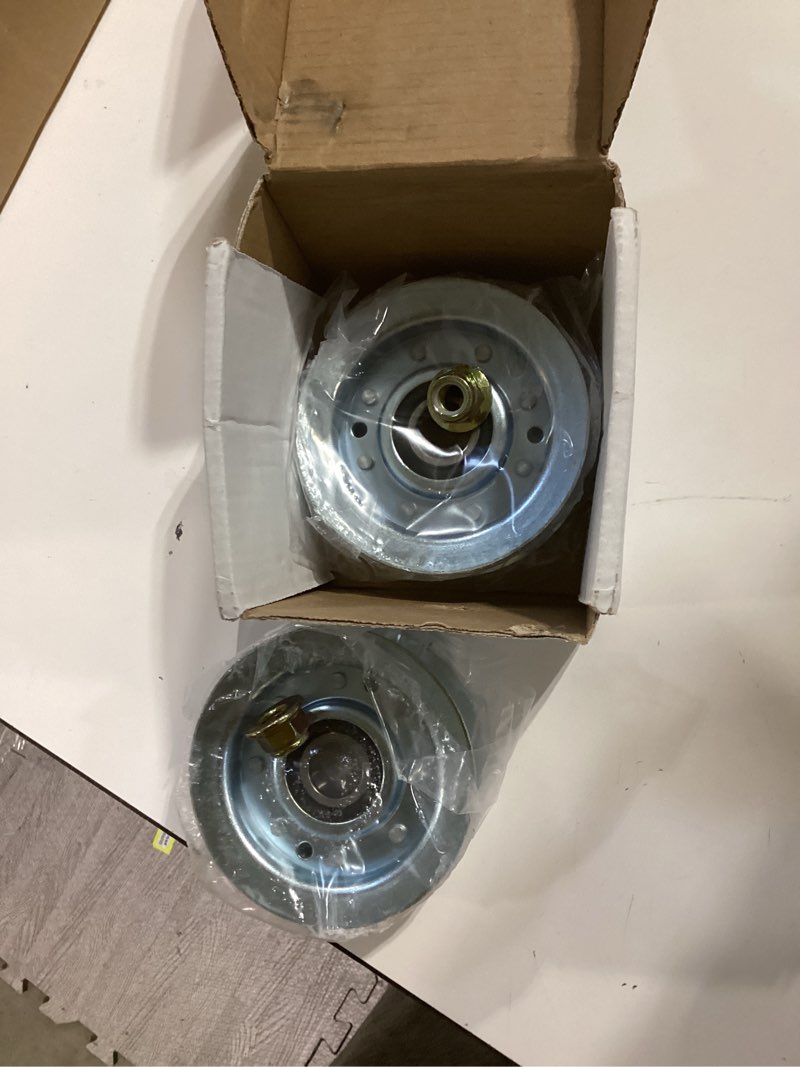 Condition photo showing Good Condition for gelaska 2 pack gy22172 idler pulley replaces gy20067 for john deere 42" 48" d140 d100 d105 d110 d130 d155 d160, e140 e160 e170, l100 l110 l111 l120 l130, la105 la115 la120 la130 la145 s100 s170 mowers a4 2xgy20067