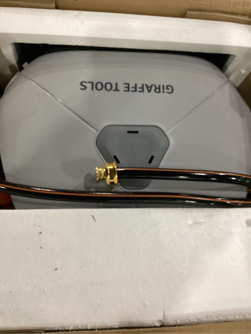 Condition photo showing New/Like New for giraffe tools ground mounted retractable hose reel 1/2 inch x 82ft, heavy duty automatic rewind garden hose reel, with flexible swivel base for lawn, concrete floor 82 ft 1/2 inch