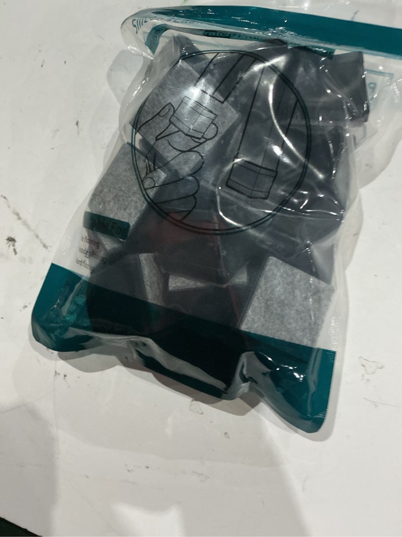 Condition photo showing Good Condition for 16 pcs square chair leg floor protector, silicone chair leg cover, furniture leg protectors with felt, mobile table leg pad, protect the floor from scratches.1 1/2 in black. black square l(1.26-1.57")