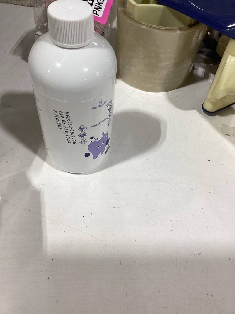 Condition photo showing As Is for pawbright dental plus, dog dental plus water natural, odorless & flavorless formula to fight tartar promote healthy gums, easy daily use for all pet 1pcs 8.45oz