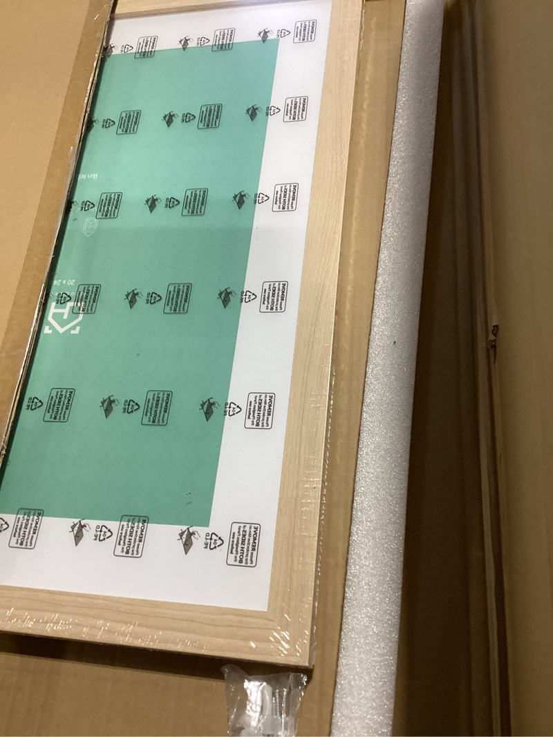 Condition photo showing New/Like New for 24x30 frame set of 2, distressed white wood style - display 18x24 picture frame with mat or 24 x 30 poster without mat, wall mounting horizontal and vertical distressed white 24x30 in