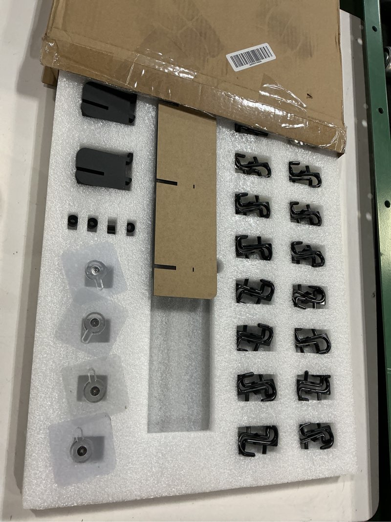 Condition photo showing Good Condition for PROSPACE P0004 Acrylic Key Hooks Upgrade Thick Buckle 14 3/4?W x 18 3/4?L Wall-Mounted Key Hanging Board with 30 Hooks for Garage, Car Dealer, Office, Hotel, Real Estate (Matte Black with Pallet) Matte black with tray