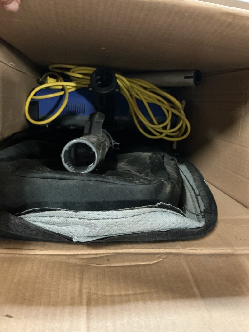 Condition photo showing As Is for amazon basics heavy duty upright bagged vacuum with powerful suction for carpet and bare floors, commercial-grade vacuum cleaner only