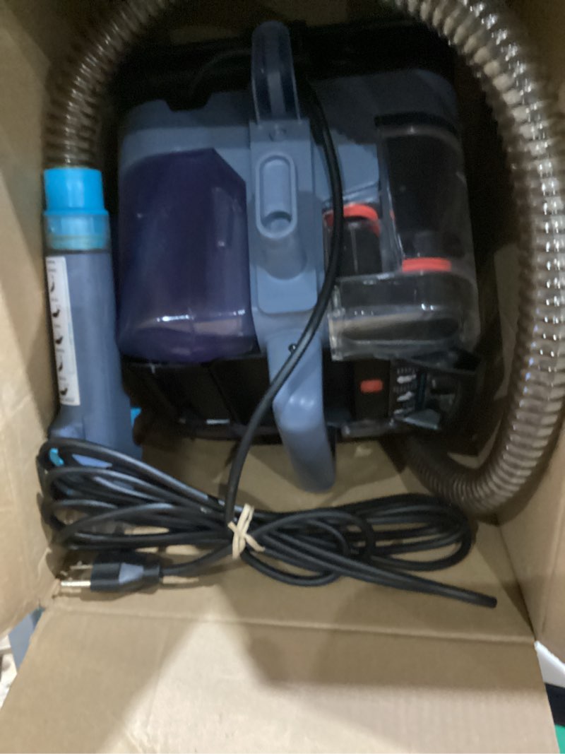 Condition photo showing As Is for Shark StainStriker Portable Carpet Upholstery & Area Rug Cleaner, Stain & Odor Remover, Perfect for Car Interiors, Nordic Blue, PX202BRN StainStriker + Chemical & Tool