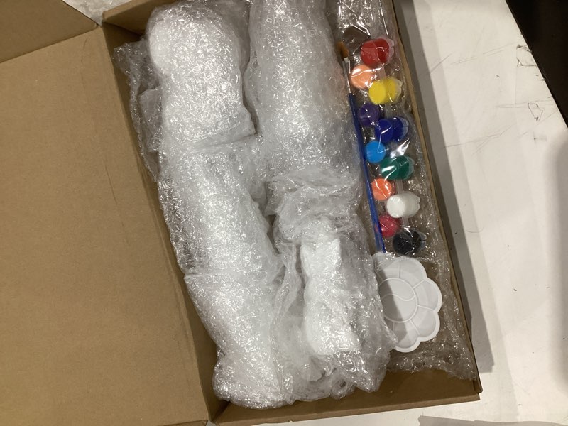 Condition photo showing As Is for (incomplete)roundfunny 12 pcs easter ceramic painting kit ready to paint your own bunny statues bulk 3d hanging bunny ornament kits for easter basket stuffers party favors diy arts project decor