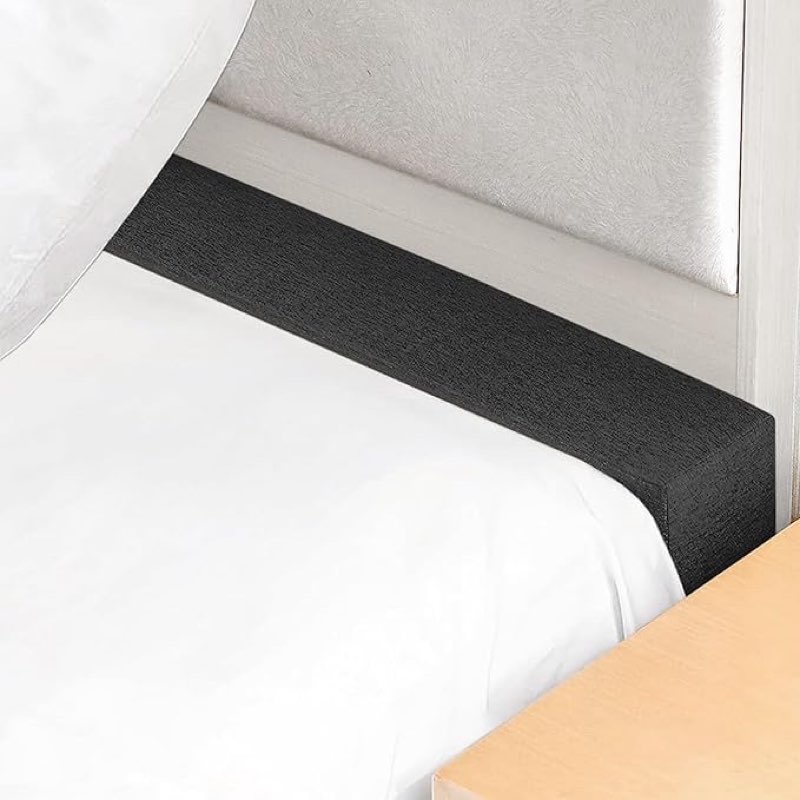 Mattress Extender, Bed Gap/Space Filler, Headboard Pillow Between Headboard and Mattress or Wall, High-Density Foam with Removable Cover?Black-King-78 * 4 * 6in?