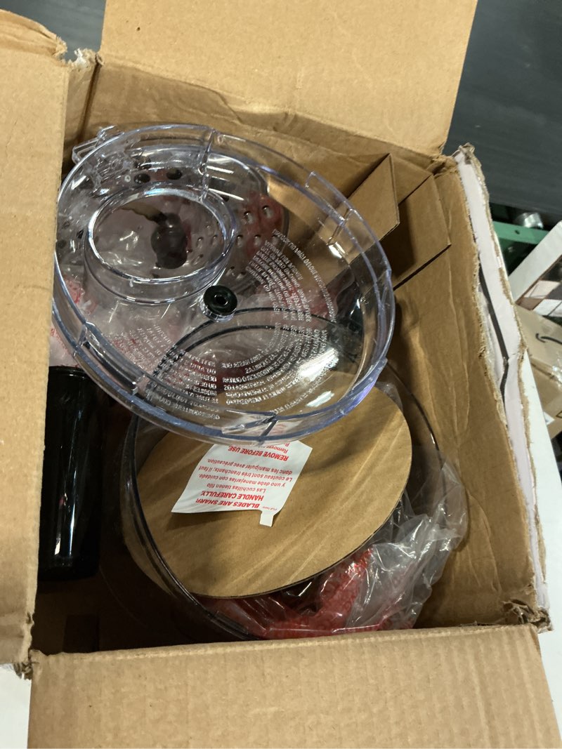 Condition photo showing As Is for black+decker 3-in-1 easy assembly 8-cup food processor, stainless steel s-blade, easy-clean, touchpad controls black large processor