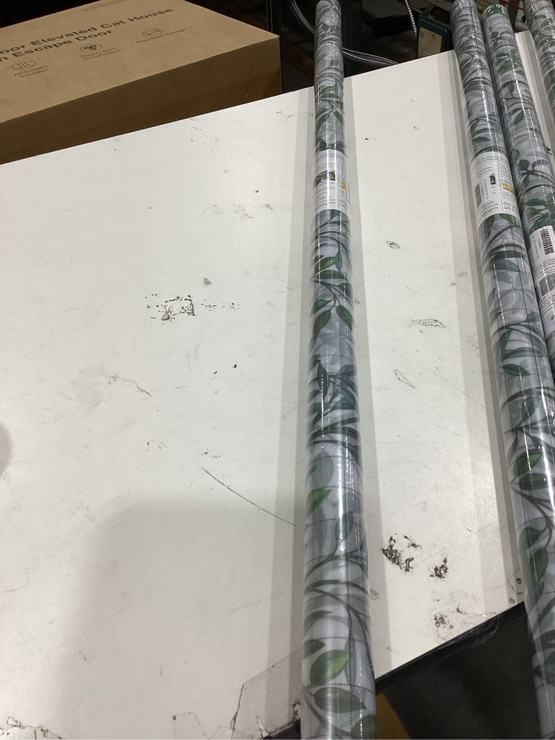 Condition photo showing New/Like New for window privacy film stain glass window film rainbow window film window clings non-adhesive reusable decorative for room (leaf rainbow, 17.5 x 78.7 in) leaf rainbow 17.5 x 78.7 in
