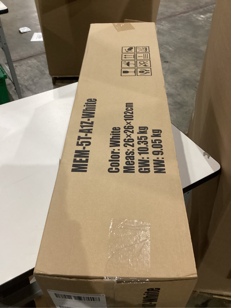 Condition photo showing As Is for FDW | 5 Inch Twin Mattress | Medium Firm | Gel Memory Foam Mattress | White | Bed in a Box, CertiPUR-US Certified | Pressure Relief, Cooling Ventilated Foam | Washable Removable Cover White Twin 5 IN