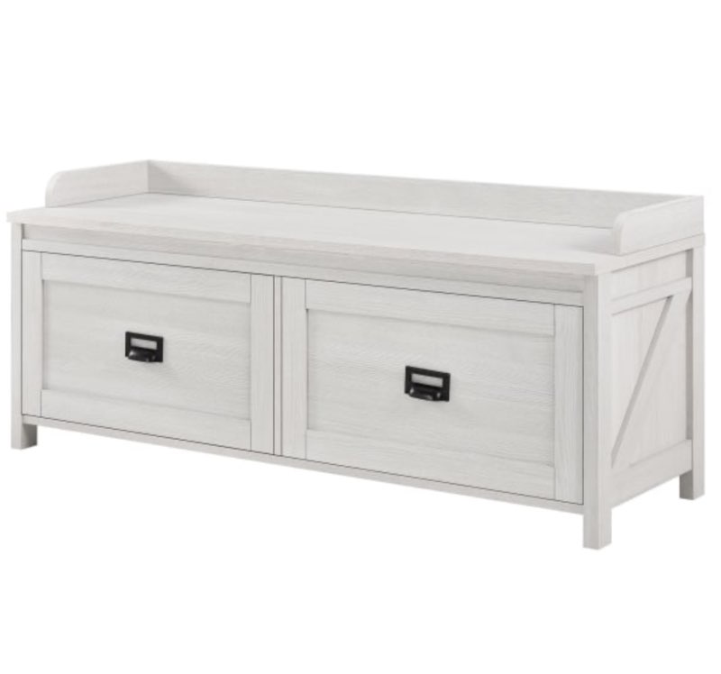 Ameriwood™ Home Farmington Entryway Storage Bench, 2 Drawers, Ivory Pine