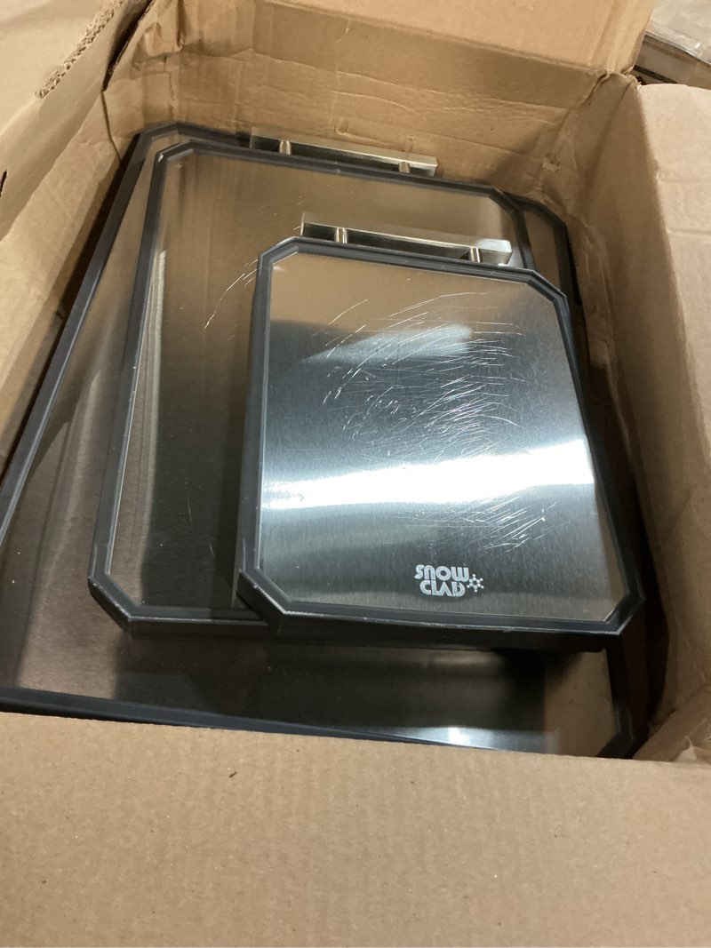 Condition photo showing As Is for extra large cutting board,double sided stainless steel cutting boards set for kitchen,stainless steel/wheat straw pp cutting board for meat,dishwasher safe [20 * 13.8+16 * 11+12 * 8.3 inch]