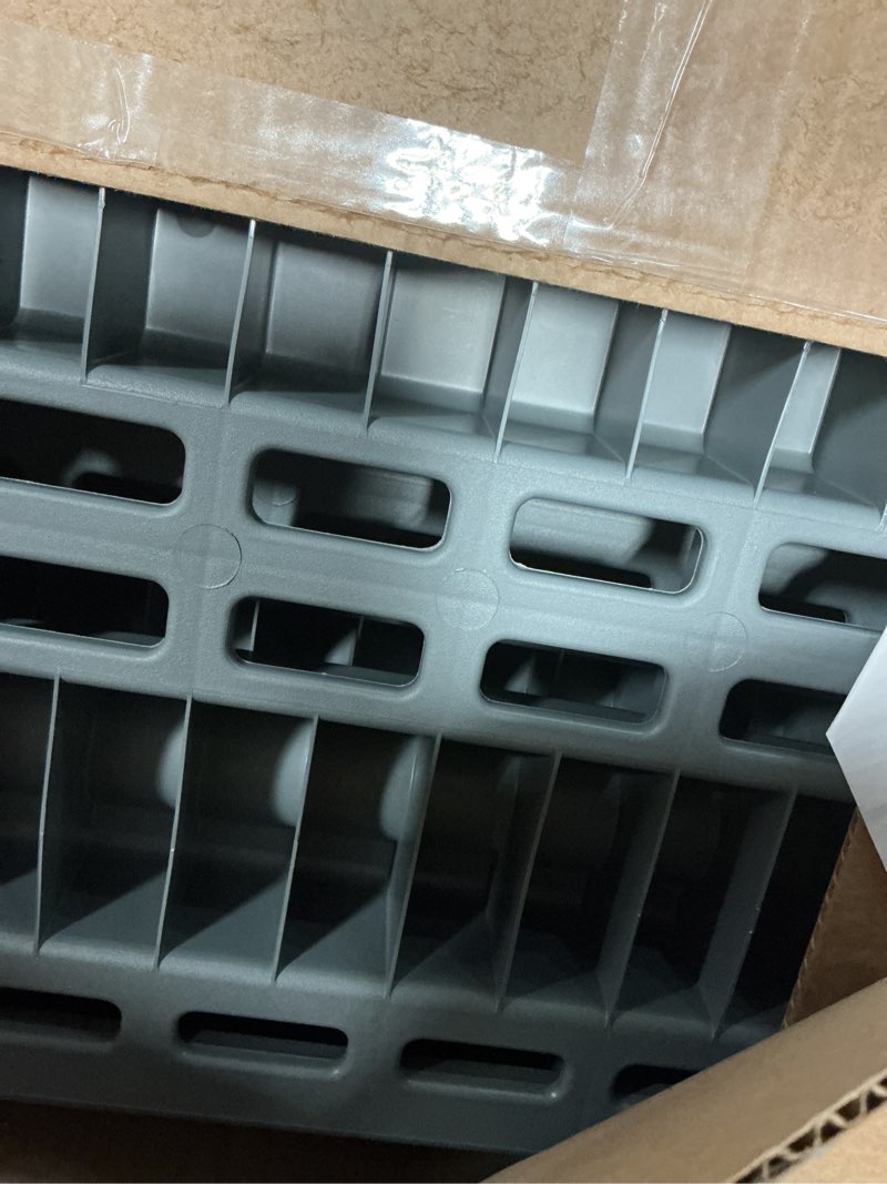 Condition photo showing Good Condition for plano 5-shelf extra heavy duty plastic storage shelves, 72.5” x 36” x 24”, 1000lb capacity, pantry, office, closet and garage shelves, easy to assemble, durable plastic shelving unit 5-shelf 1000lb