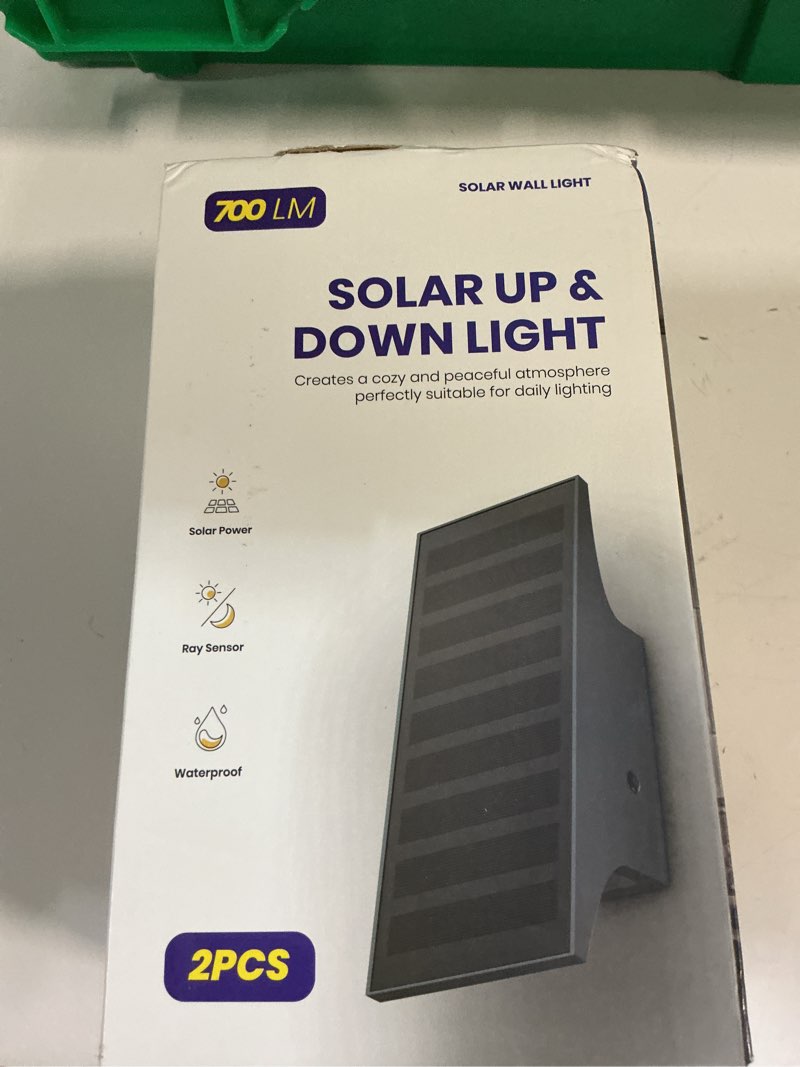 Condition photo showing New/Like New for sottlot solar sconce lights outdoor, dimmable solar wall lights up and down, 3000k 700lm solars lights outdoor ip65 waterproof for yard patio garage porch, 2pcs 3000k 2pcs
