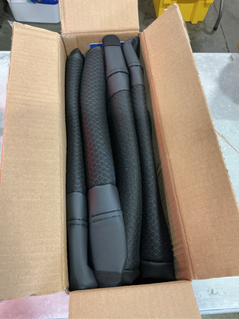 Condition photo showing Good Condition for skechers memory foam seat covers, air cool mesh thick car seat covers, car seat covers front seats airbag compatible, universal automotive comfort for most cars, vans, trucks, suv,black two front black/black