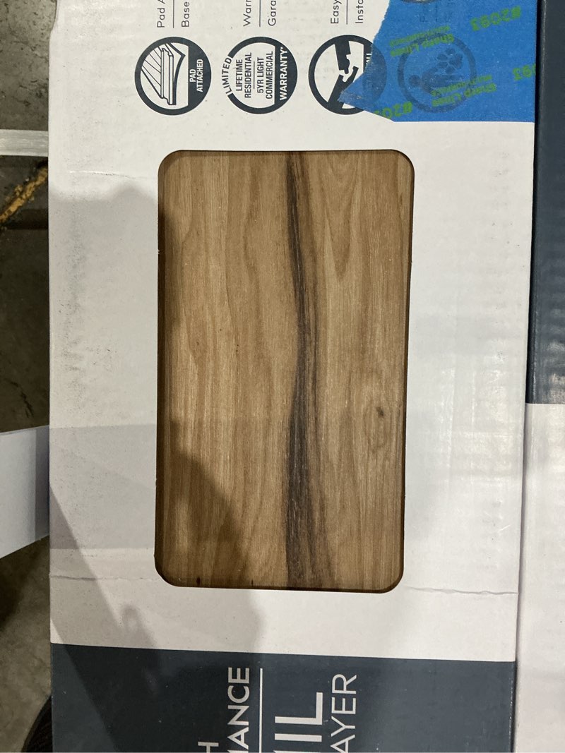 Condition photo showing As Is for style selections jamestown hickory brown 12-mil x 7-in w x 48-in l waterproof interlocking luxury vinyl plank flooring (23.21-sq ft/ carton)