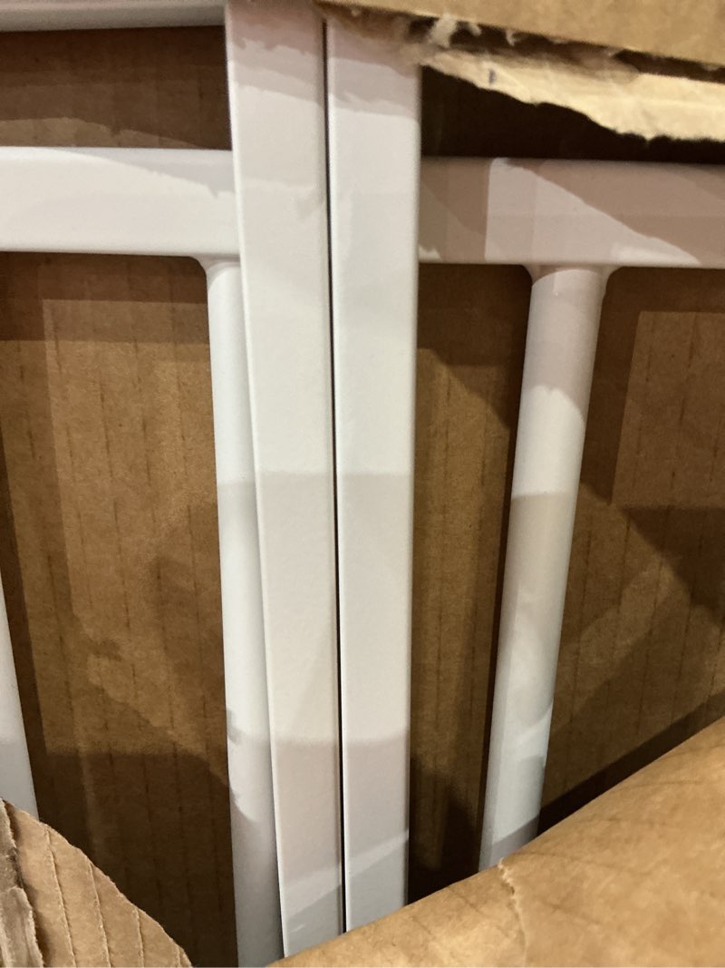 Condition photo showing Good Condition for extra tall cat gate, 55.1" heavy duty pet gate for large cats & dogs, adjustable 29.9-37.4" wide, auto close, no drilling pressure mount, easy walk through for doorways hallways kitchen, white 55.1" tall, 29.9"-37.4" wide white iron