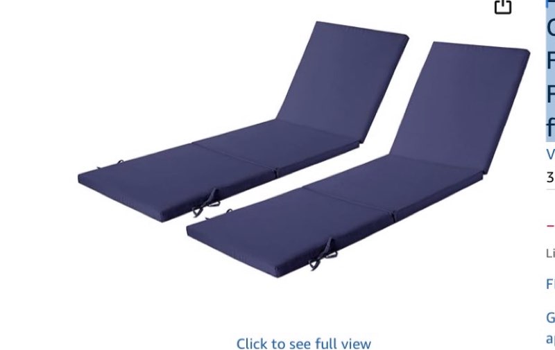 2 Set Lounge Chair Cushions for Outdoor Furniture,77x24 inch Foam Chaise Cushion for Patio Pool Garden