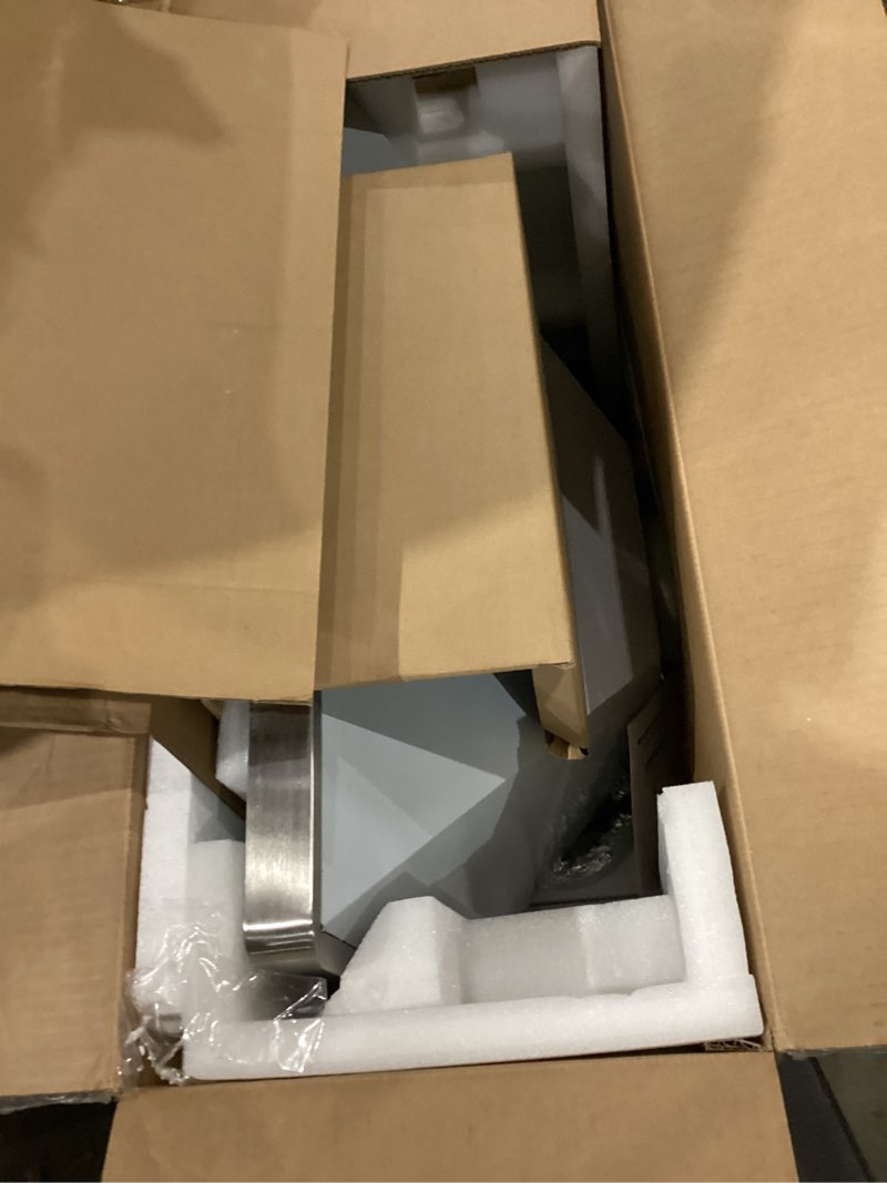 Condition photo showing Good Condition for wall mount 30inch range hood with 900cfm, dual fans, 3-speed gesture sensing & touch control, ducted and ductless stainless steel kitchen vent hood with permanent baffle filters