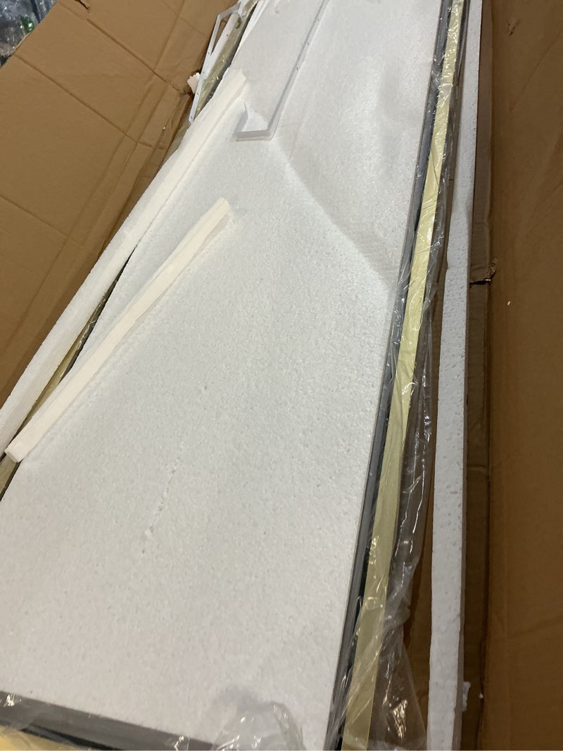 Condition photo showing New/Like New for trahome arched full length mirror, 56"x15" standing body mirror for wall, with aluminum alloy frame for bedroom, living room, dressing room(gold) gold 56"l x 15"w