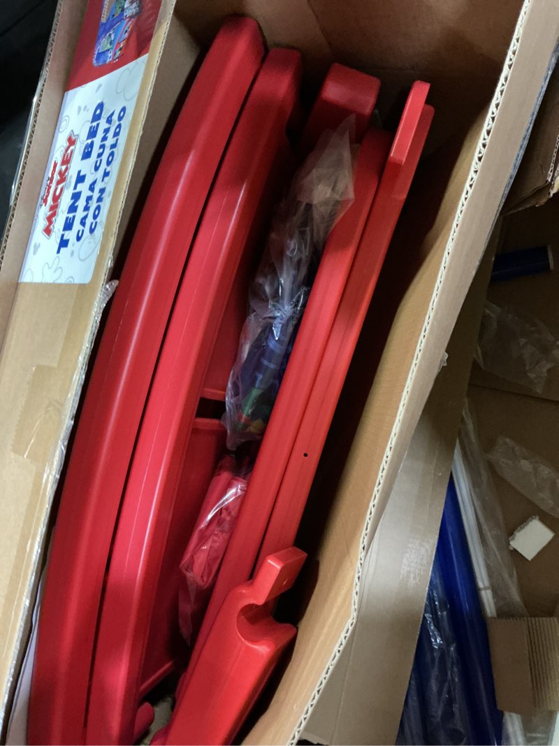 Condition photo showing As Is for Delta Children Disney Mickey Mouse Plastic Toddler Canopy Bed  Blue