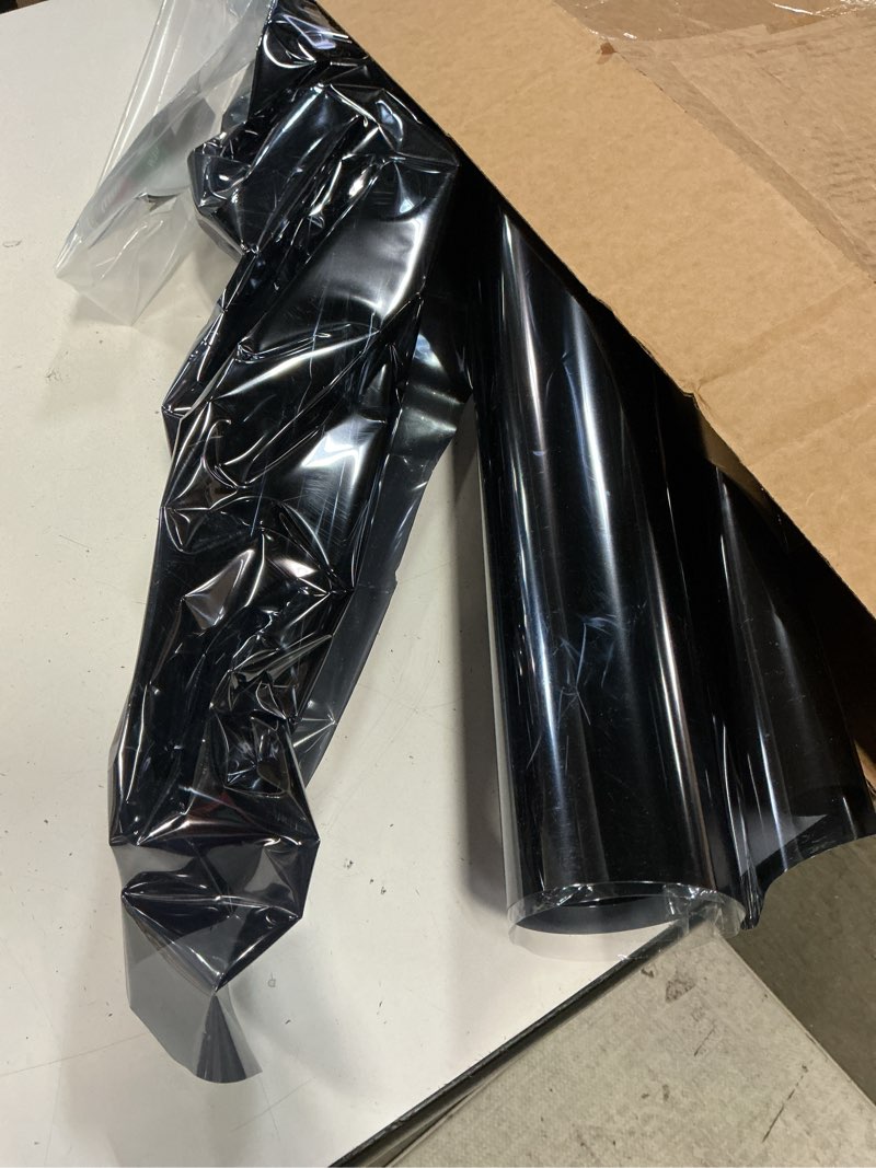 Condition photo showing As Is for kespen one way window privacy film, reflective heat sun blocking window tint, see out not in(light outside strong than inside) window films for home door, 35.4 inch x 78 inch, black-silver black-sliver 35.4 inch x 6.5 feet