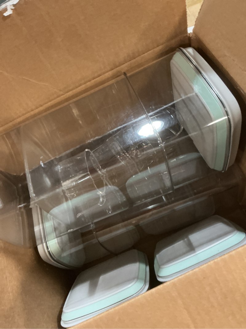 Condition photo showing As Is for Ankou Airtight Food Storage Container with Pop Lid & 130ml Scoop, 4L/4.2qt *4 BPA-Free Cereal, Rice, Flour, Pasta & Snack Container, Stackable & Durable,Kitchen Pantry Organizer 4L * 4