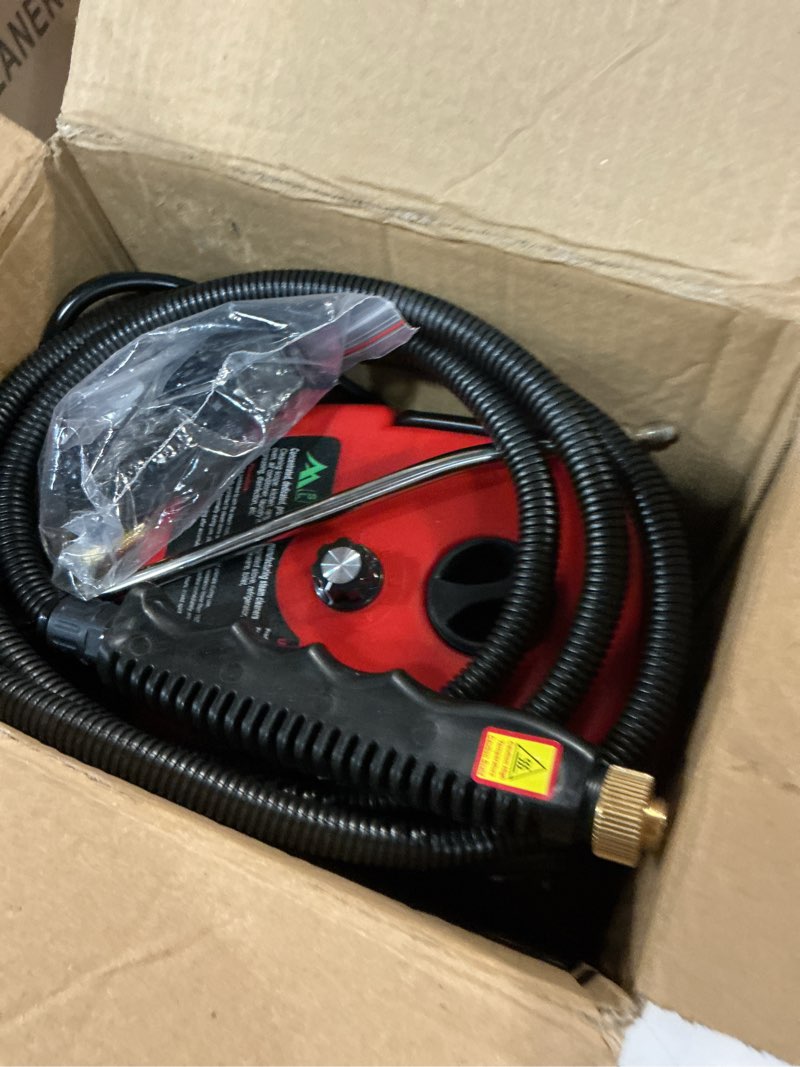 Condition photo showing As Is for irishom 2500w handheld steam cleaner high temperature pressurized steam cleaning machine portable car steamer with brush heads (red)