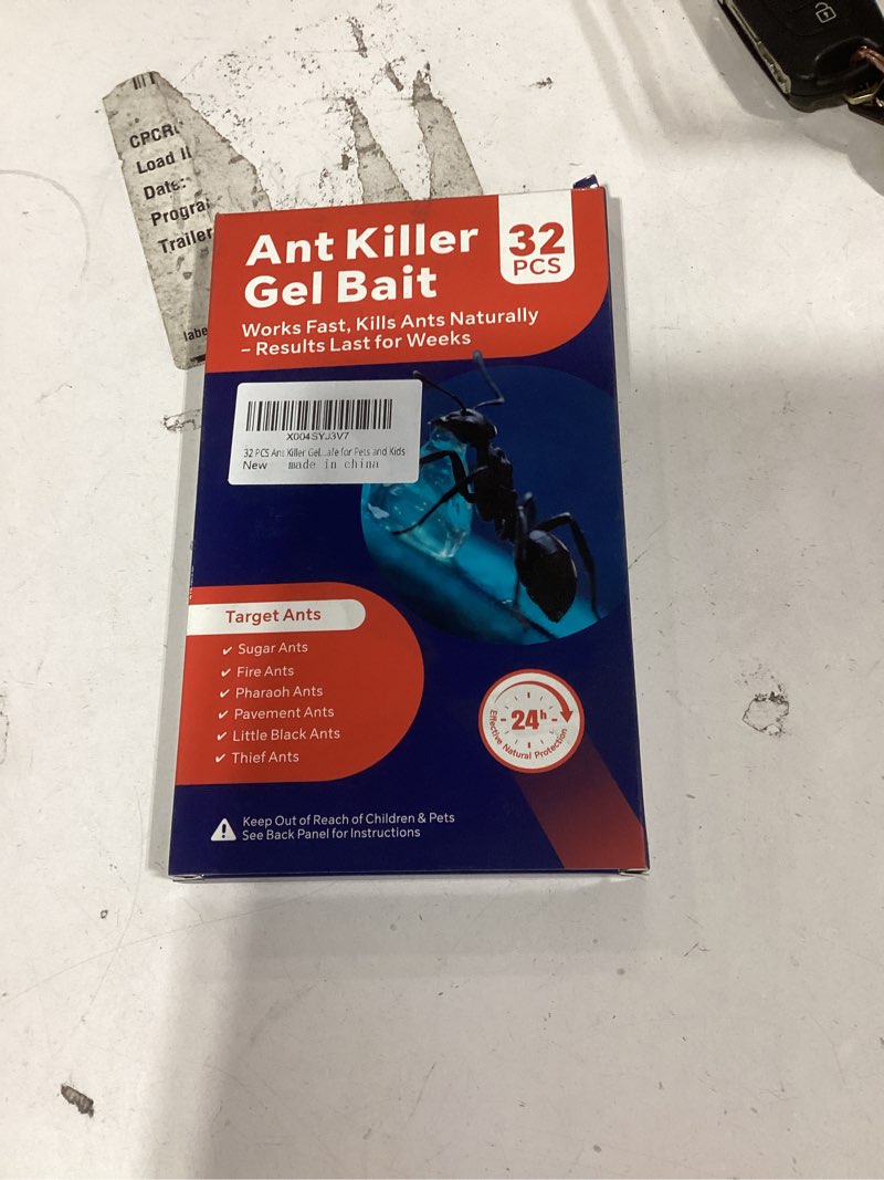 Condition photo showing New/Like New for 32 PCS Ant Killer Gel Bait Stations, Extra Strengthen Ant Bait Traps, Long-Lasting Effective Pest Gel for Carpenter Ants and Other Common Household Ants, No Mess Easy Use, Safe for Pets and Kids