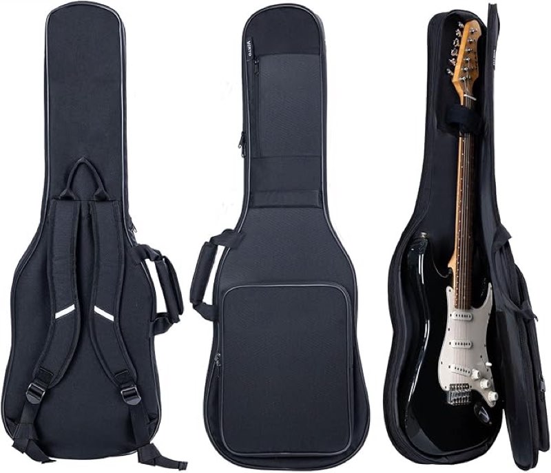 VEKTO Electric Guitar Bag Padded Gig Bag with 5mm Thick Padding, Waterproof Soft Case with Front Poc