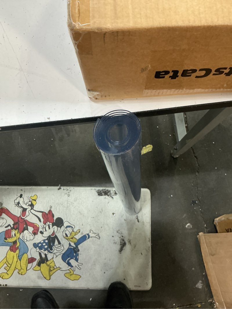 Condition photo showing Good Condition for 32 x 92 inch clear table cover protector, 2mm thick clear table protector for dining room table, plastic table cover, waterproof table pad for kitchen, office clear 2mm 32" x 92"