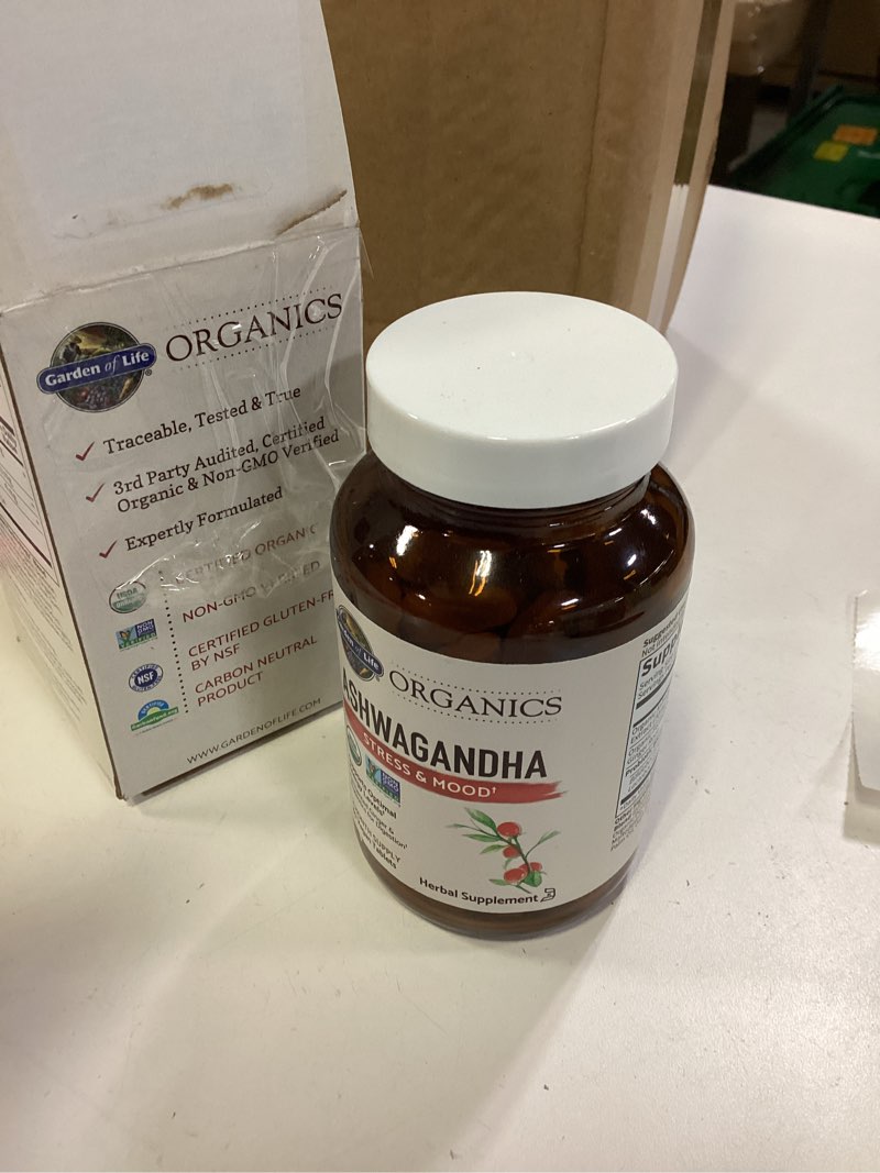 Condition photo showing Good Condition for MyKind Organics  Ashwagandha  Stress & Mood  60 Vegan Tablets  Garden of Life(best by 03/2026)