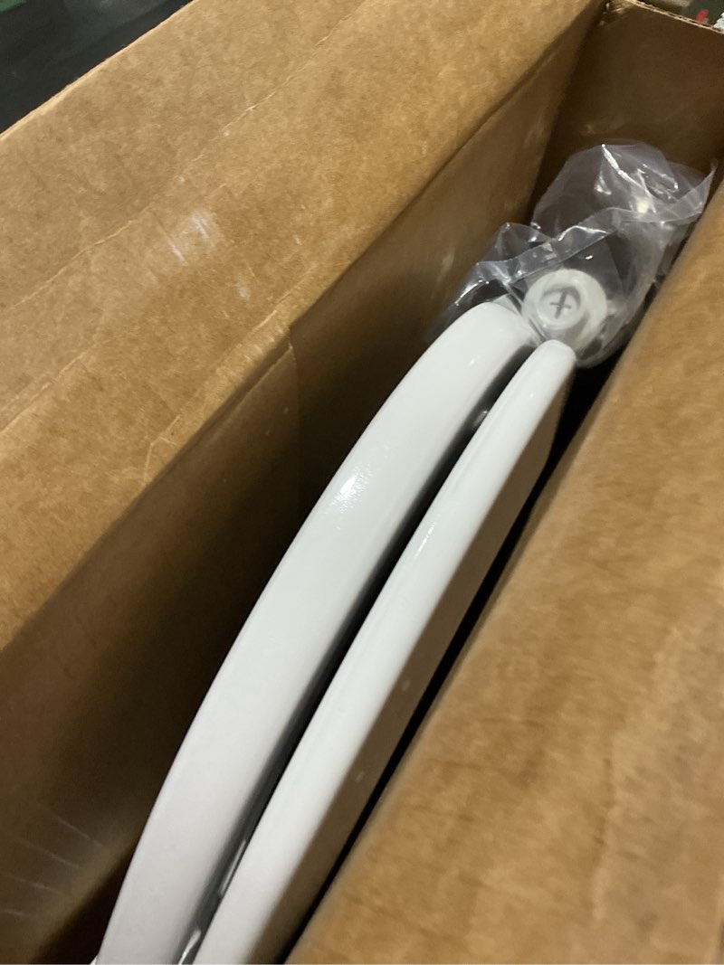 Condition photo showing As Is for bemis 1500ec 390 lift-off wood elongated toilet seat, cotton white (pack of 1)