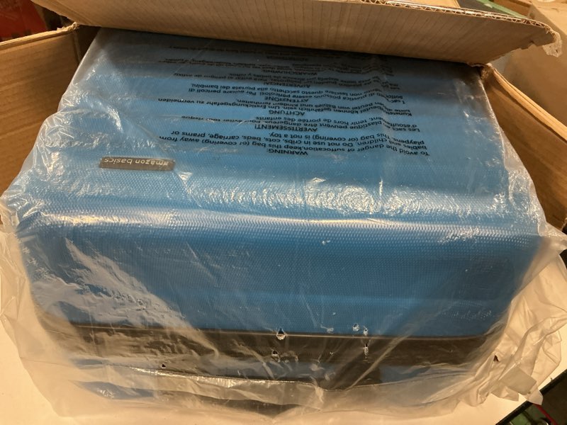 Condition photo showing Good Condition for amazon basics 26" hardside medium checked luggage, expandable for up to 15% more space, with scratch-resistant surface, four multi-directional wheels, light blue light blue medium checked
