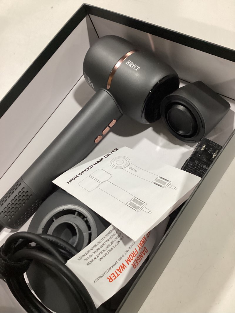Condition photo showing Good Condition for Fast Drying Hair Dryer,Negative Ionic Care Blow Dryer,Less Heat Damage Blow Dryer with High Speed Brushless Motor,Thermo-Control Low Noise with Magnetic Nozzle & Diffuser Gray