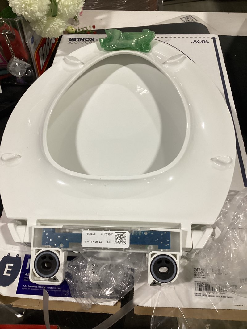 Condition photo showing Good Condition for kohler cachet® nightlight soft close toilet seat elongated, readylatch®, grip-tight hardware, white white elongated night light