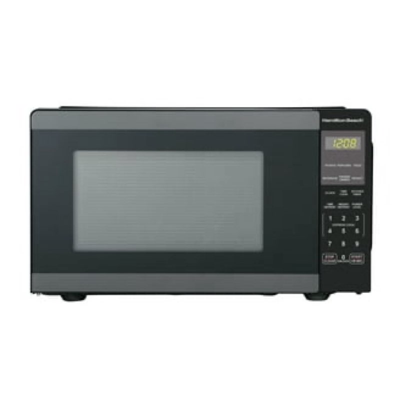 hamilton beach 0.9 cu ft countertop microwave oven, 900 watts, black stainless steel