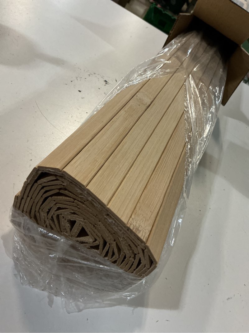 Condition photo showing Good Condition for art3d 48 x 96 inch natural bamboo wall panel for interior wall decor, flexible pole wrap wainscoting wall cladding paneling for living room, bedroom, office, kitchen island, light-carbonized 48" x 96" light-carbonized